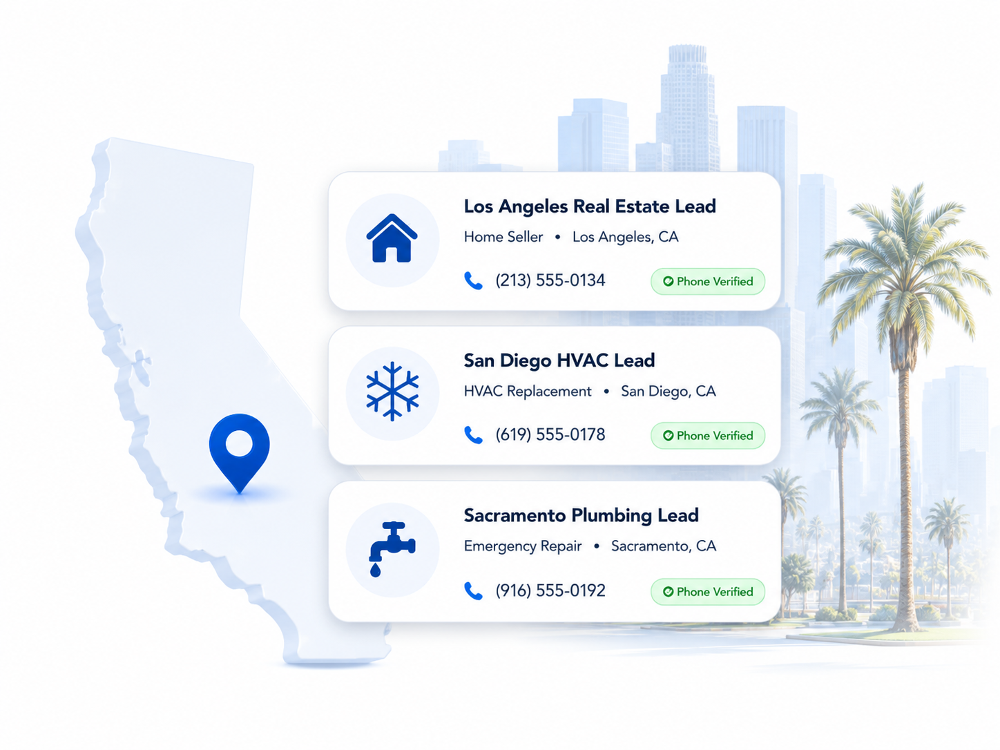 CalLeadsPro homepage mockup